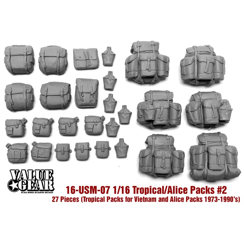 Valuegear 1/16 scale Vietnam Tropical/Alice & Butt Packs #2 (Packs & Canteens)