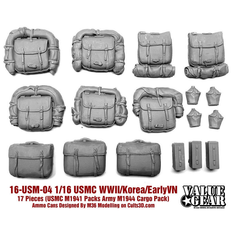 Valuegear 1/16 scale  WWII/Korea/Early Vietnam USMC M1941 Packs (Packs & Canteens)
