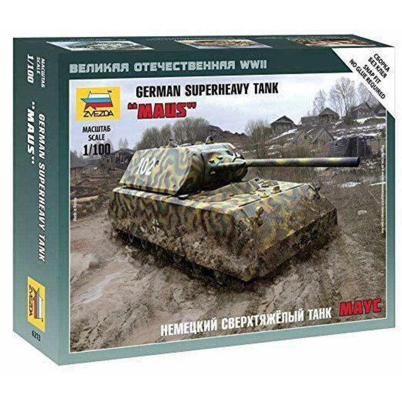 Zvezda 1/100 scale GERMAN MAUS SUPER HEAVY TANK model kit