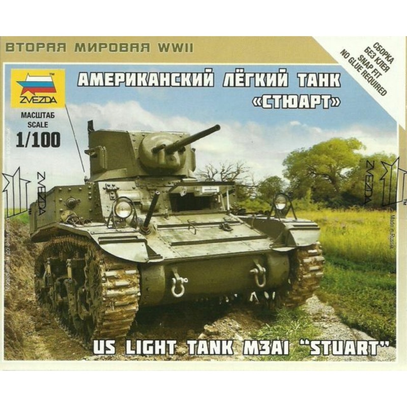 Zvezda 1/100 scale WW2 Allied STUART US TANK