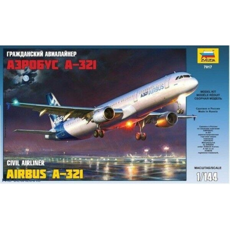 Zvezda 1/144 scale AIRBUS A-321 airliner model kit
