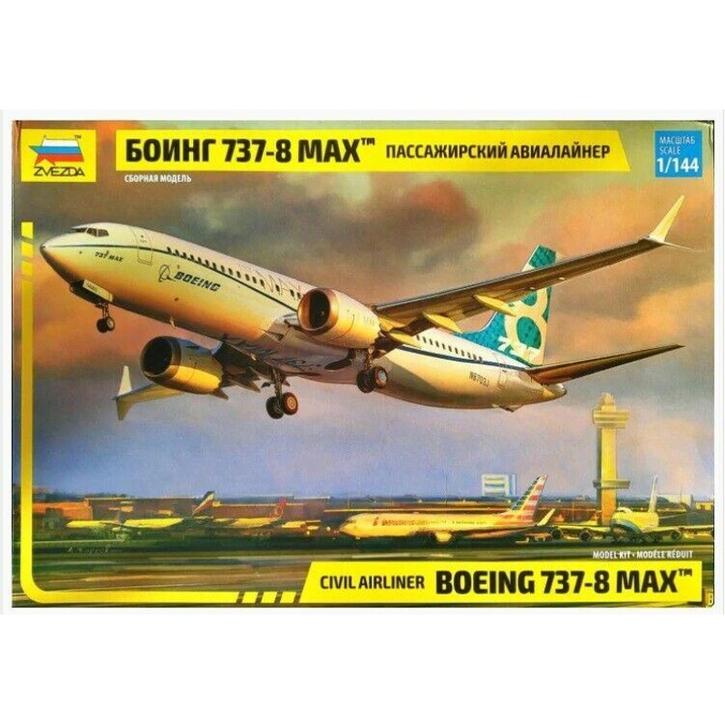 Zvezda 1/144 scale BOEING 737 MAX 8 airliner plane model