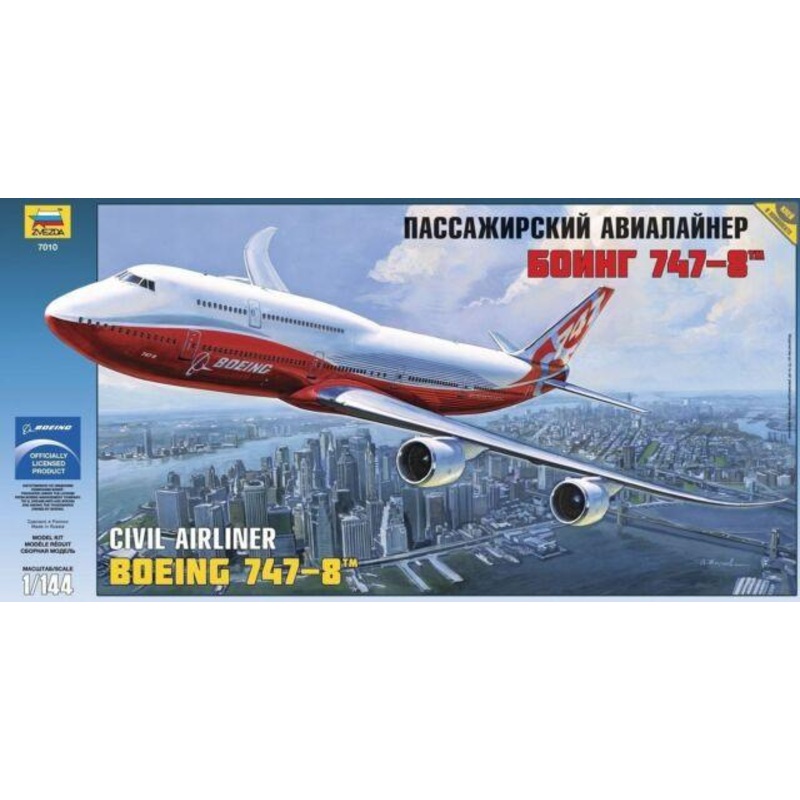 Zvezda 1/144 scale BOEING 747-8 airliner plane model kit