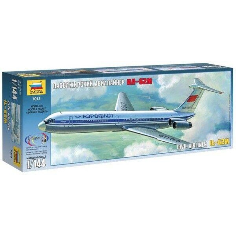 Zvezda 1/144 scale ILYUSHIN IL-62M civil airliner model plane kit