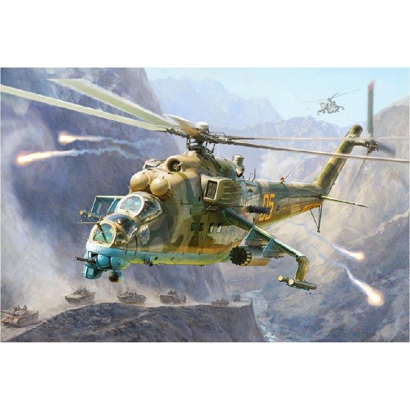 Zvezda 1/48 scale Russian attack Helicopter MIL-Mi 24 V/VP
