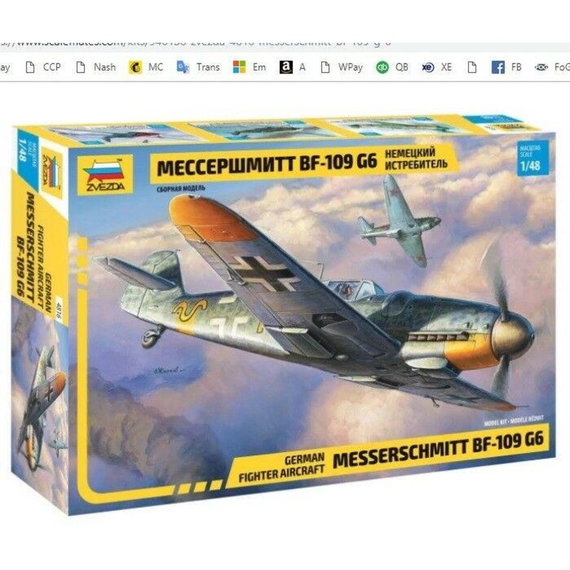 Zvezda 1/48 scale WW2 German MESSERSCHMITT BF-109 G6 airplane