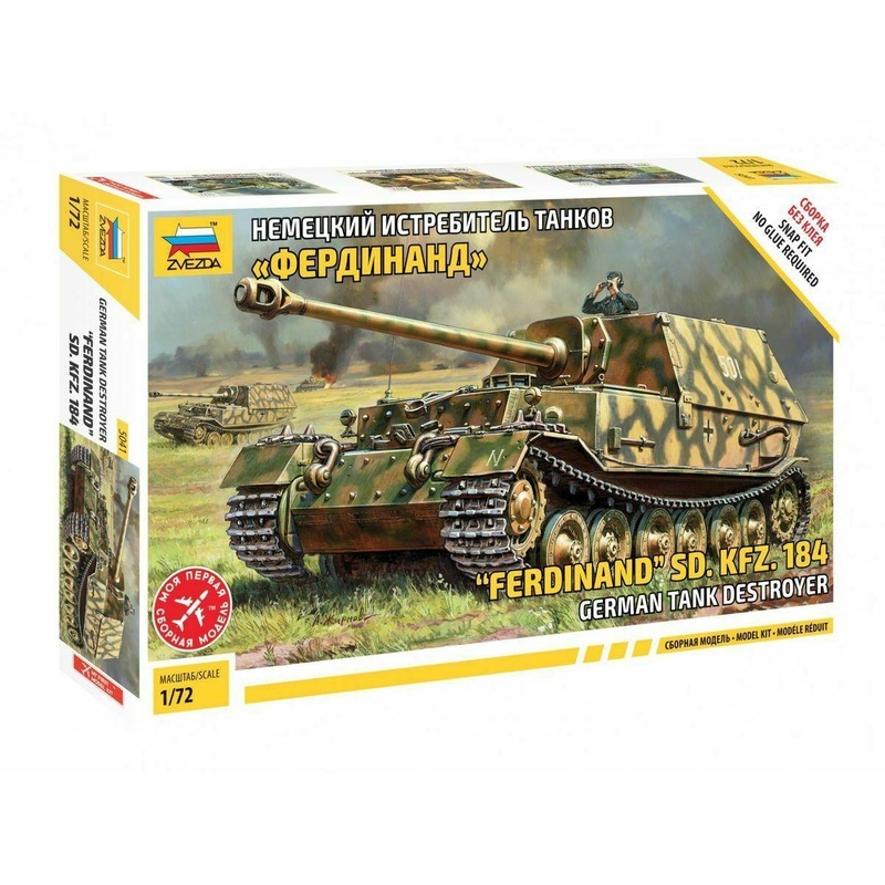 Zvezda 1/72 scale WW2 FERDINAND SD KFZ 184 tank