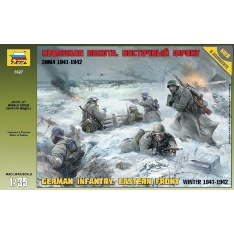Zvezda WW2 German Hold Winter Infantry 1:35 Scale