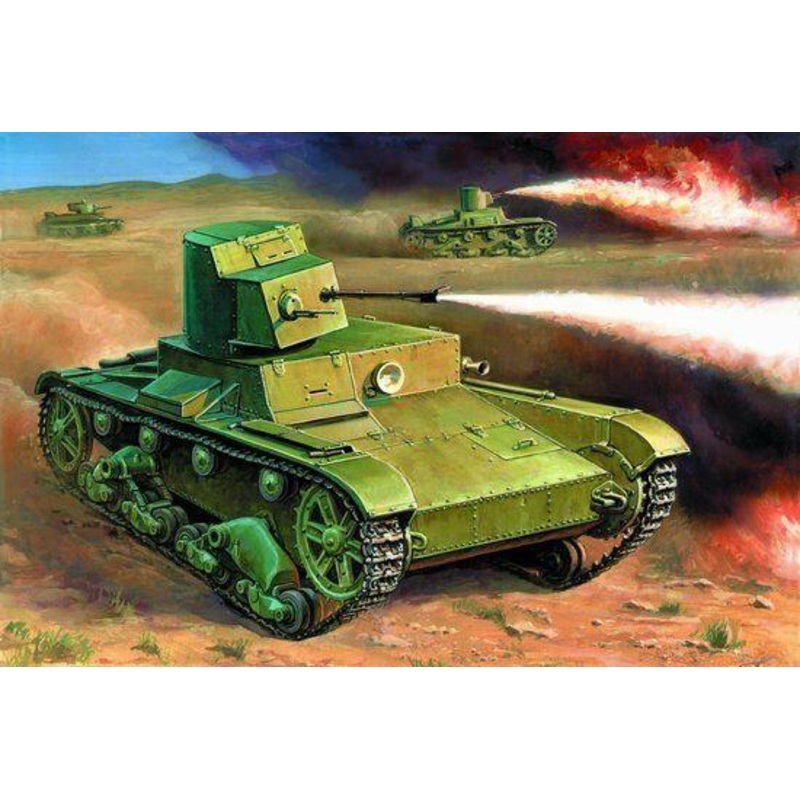 Zvezda 1/100 scale T-26 FLAMETHROWER TANK