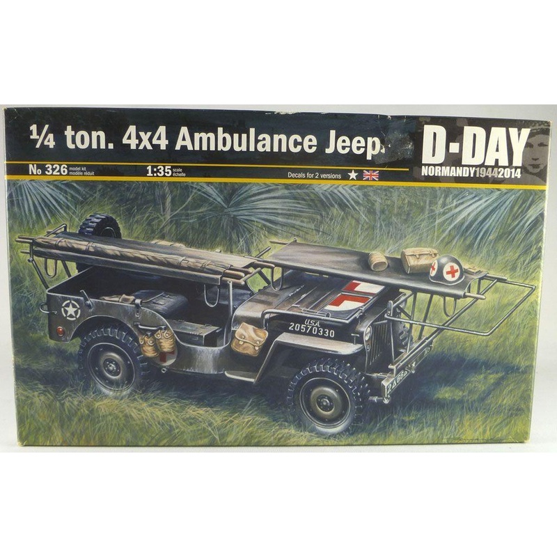 ITALERI 1/35 MILITARY 1/4 TON 4X4 AMBULANCE JEEP D DAY