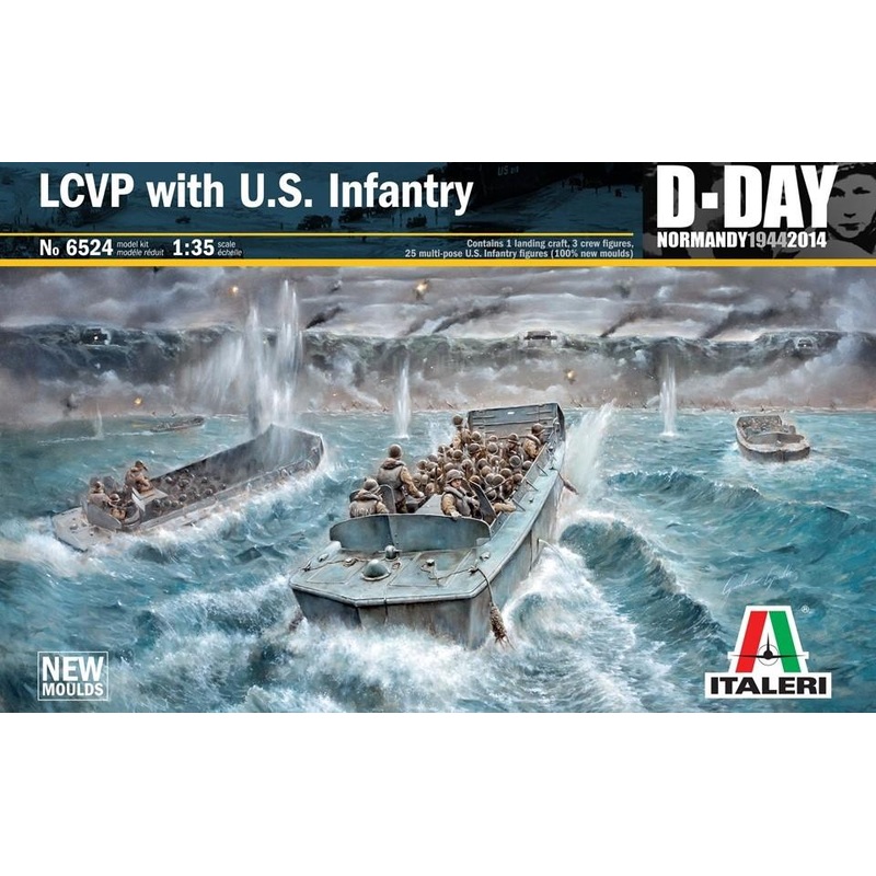 ITALERI 1/35 MILITARY LCVP WITH US INFANTRY D DAY