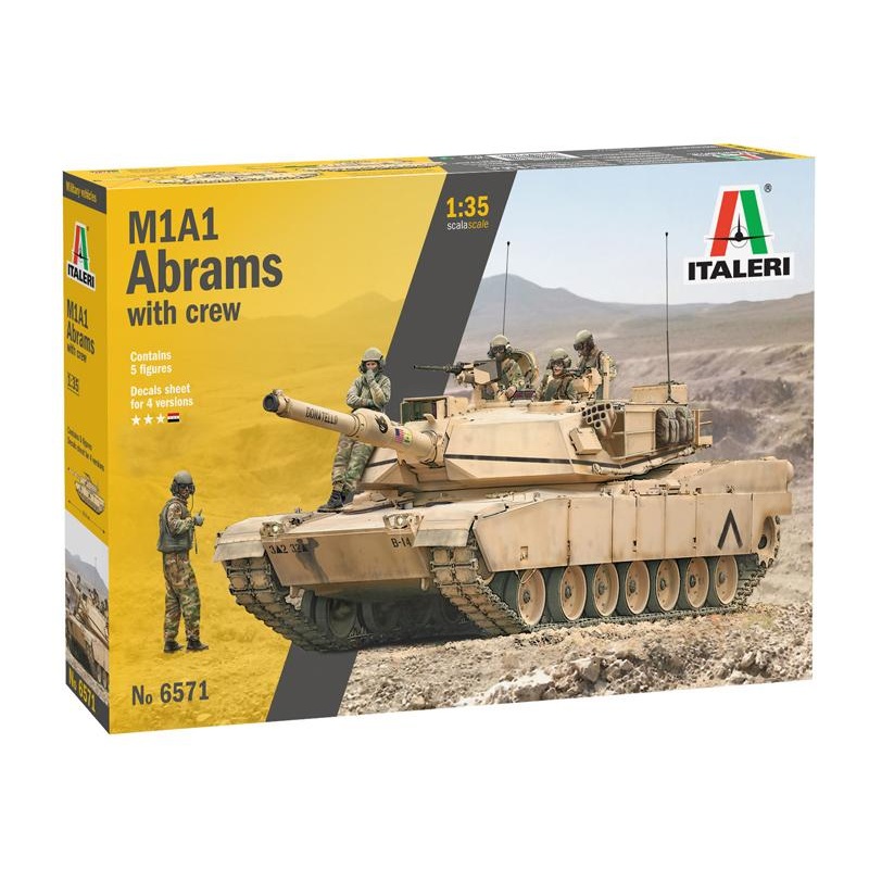Italeri 1/35 scale M1A2 ABRAMS WITH CREW modern US American main battle Tank kit