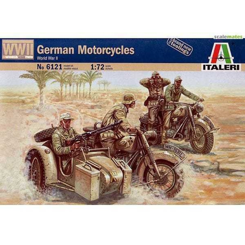 ITALERI 1/72 FIGURES WWII GERMAN MOTORCYCLES