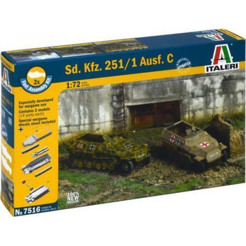 ITALERI 1/72 Scale WW2 German SD KFZ 251/1 AUSF D tank
