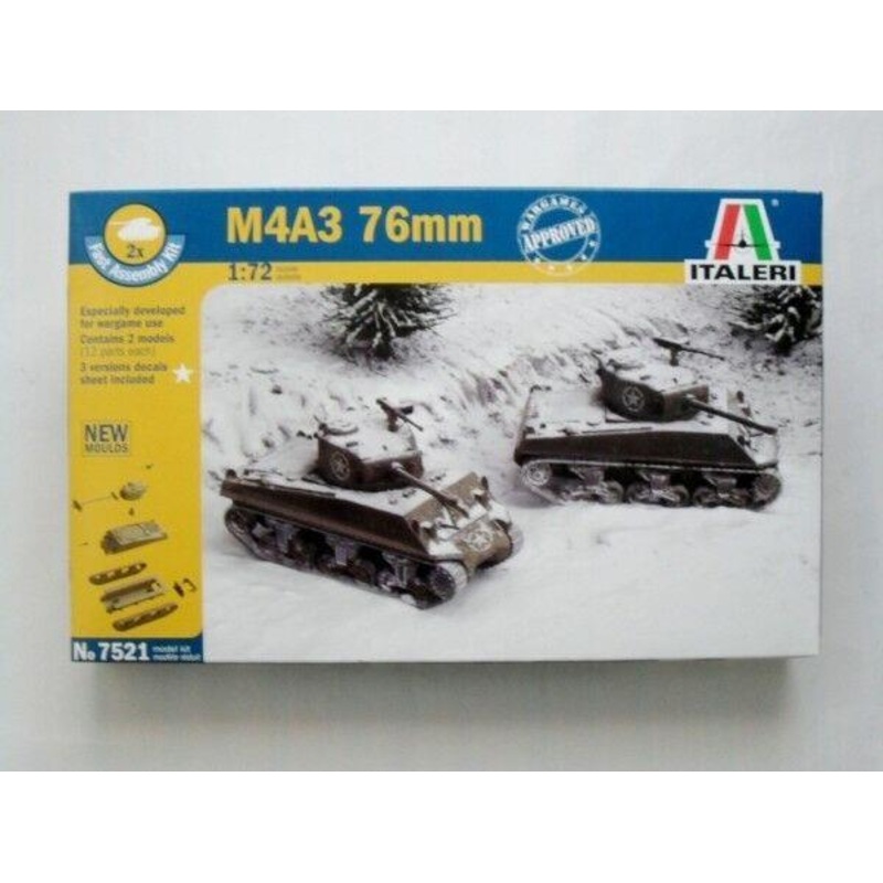 ITALERI 1/72 scale WW2 US M4A3 76mm tank model kit
