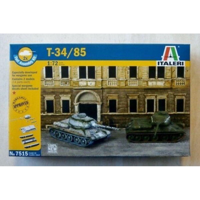 ITALERI 1/72 Scales WW2 Soviet RUSSIAN TANK T34/85 model kit
