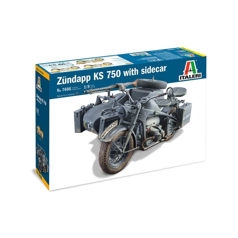 Italeri 1/9 scale WW2 German Zundapp KS750 w/sidecar