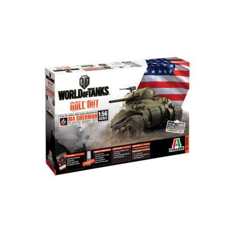 ITALERI 1/35 MILITARY SHERMAN 1/56 WORLD OF TANKS