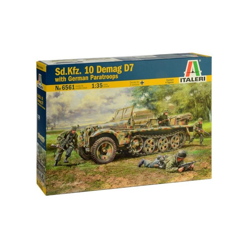 ITALERI 1:35 WW2 German Sd.Kfz.10 Demag D7 with Paratroopers.