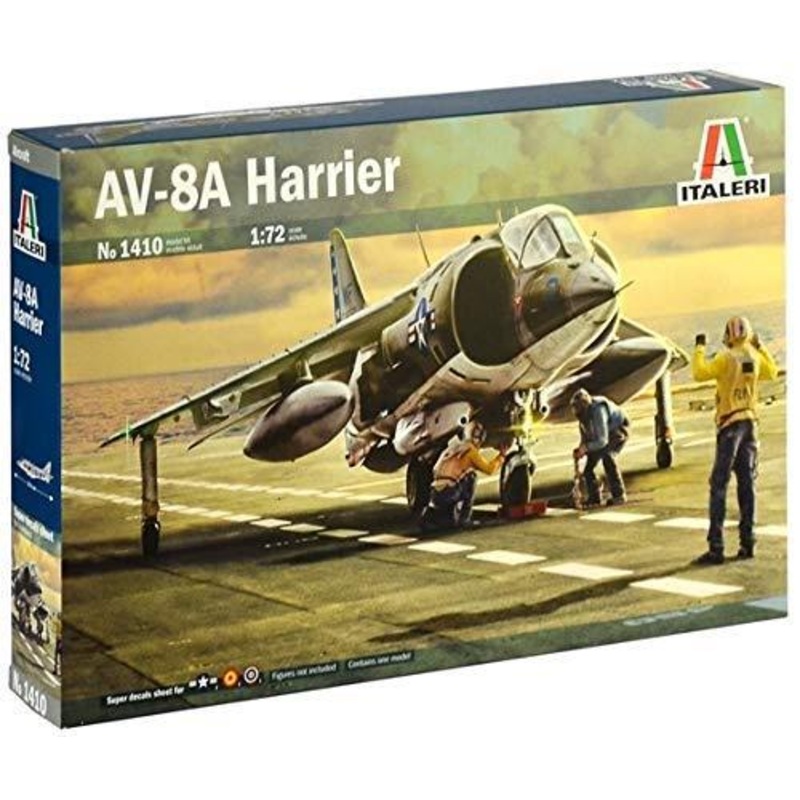 Italeri 1410S 1:72 AV-8A Harrier, Building, Stand Model Making, Crafts, Hobbies, Gluing, Plastic Kit, Unvarnished
