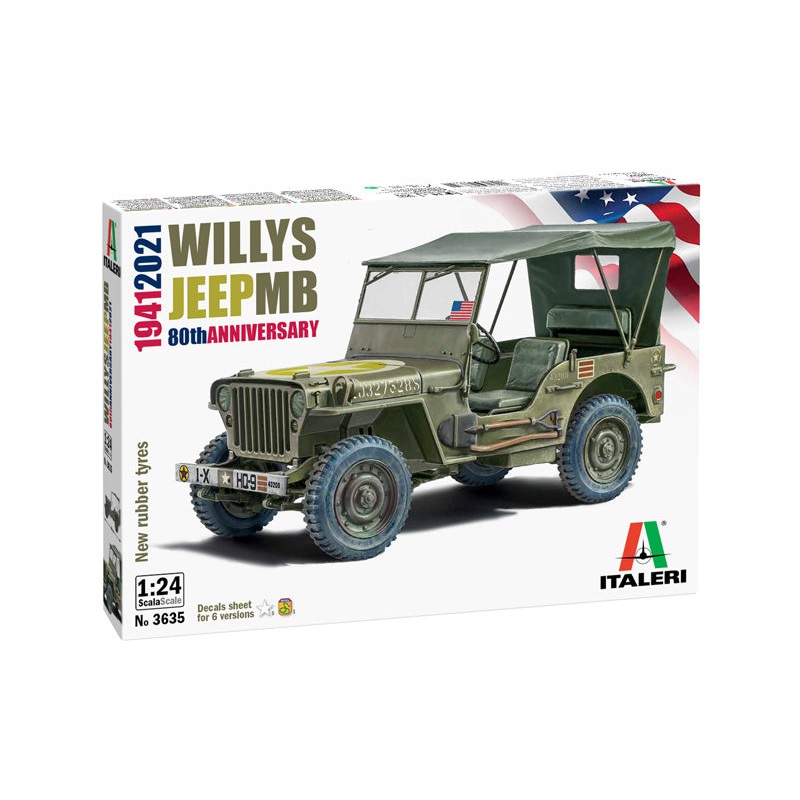 Italeri 1/24 scale WW2 Willys Jeep MB 80th Anniversary 1941-2021