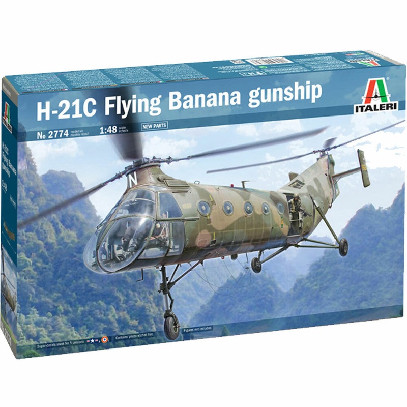 ITALERI 1/48 AIRCRAFT H-21C FLYING BANNANA GUNSHIP