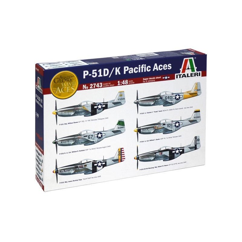 ITALERI 1/48 AIRCRAFT P51 D/K PACIFIC ACES *DISC*
