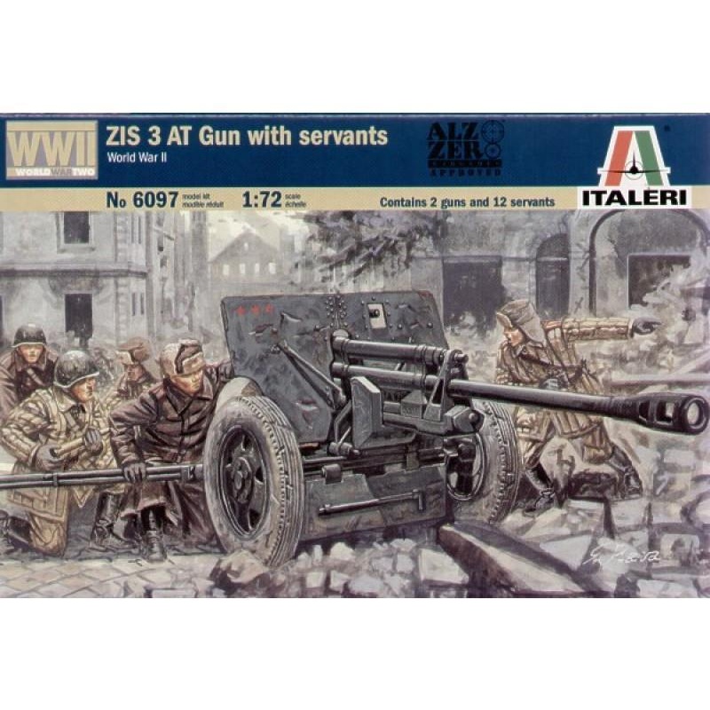 ITALERI 1/72 FIGURES 1/72 WWII RUSS ZIS3 AT GUN W CREW