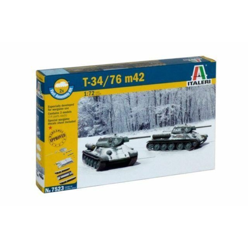 ITALERI 1/72 FIGURES T34/76 M42(2 FAST ASSEMBLY MODELS)