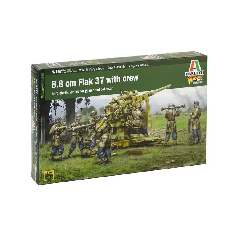 ITALERI MILITARY 1/56 Scale (28mm) 8.8CM FLAK 37