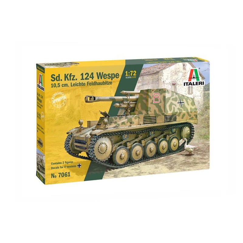 Italeri 1/72 WW2 German SD KFZ 124 WESPE 10.5CM LEICHTE FELHAUBITZE
