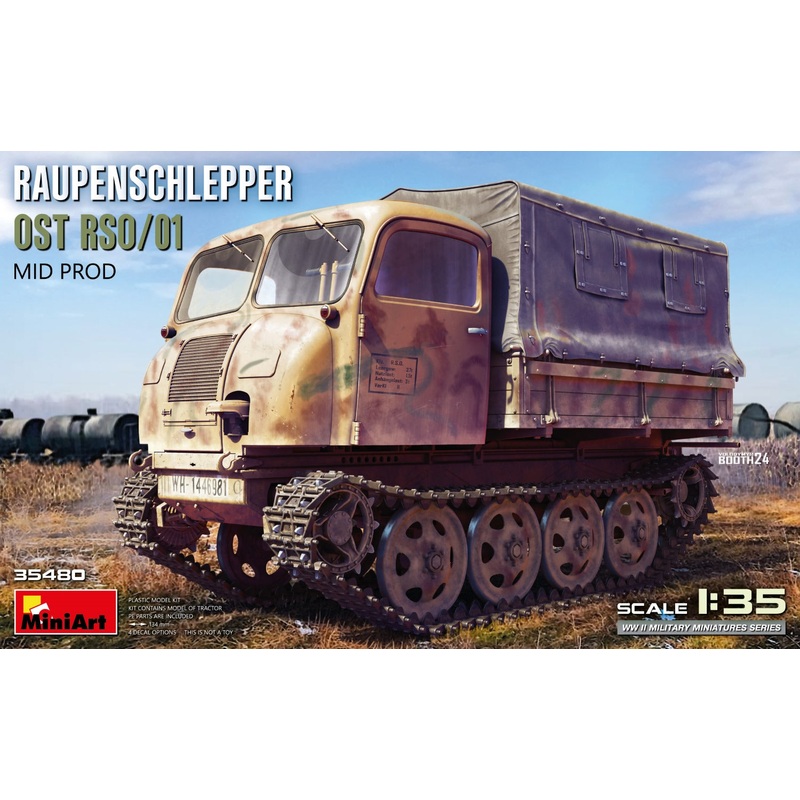 Miniart 1/35 scale WW2 German RAUPENSCHLEPPER OST RSO/01. MID PROD