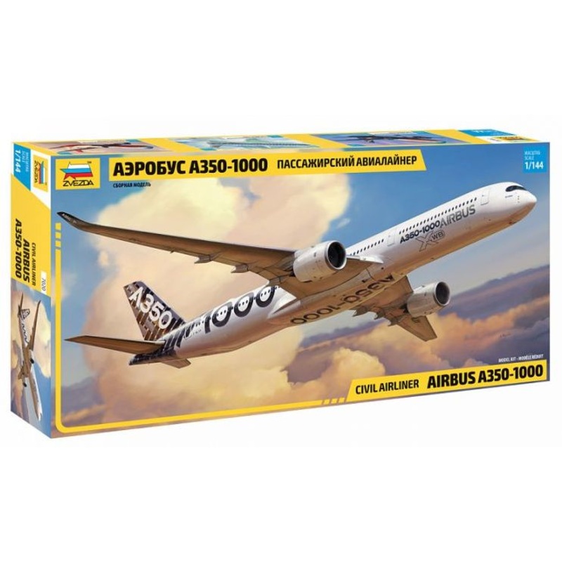 Zvezda 1/144 Civil Airliner Airbus A350-1000 plane model kit