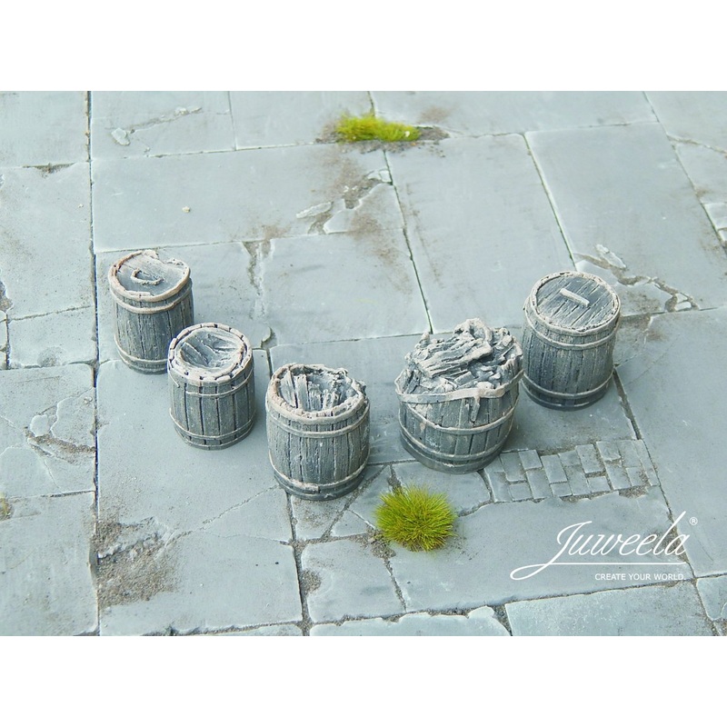 1/35 Scale old wooden boxes damaged dark Brown 5 pieces
