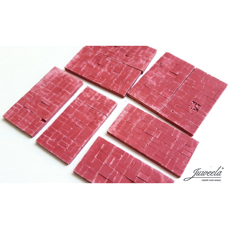 1/35 scale paver plates bricks 61x31mm w/ loose bricks, 8 pcs