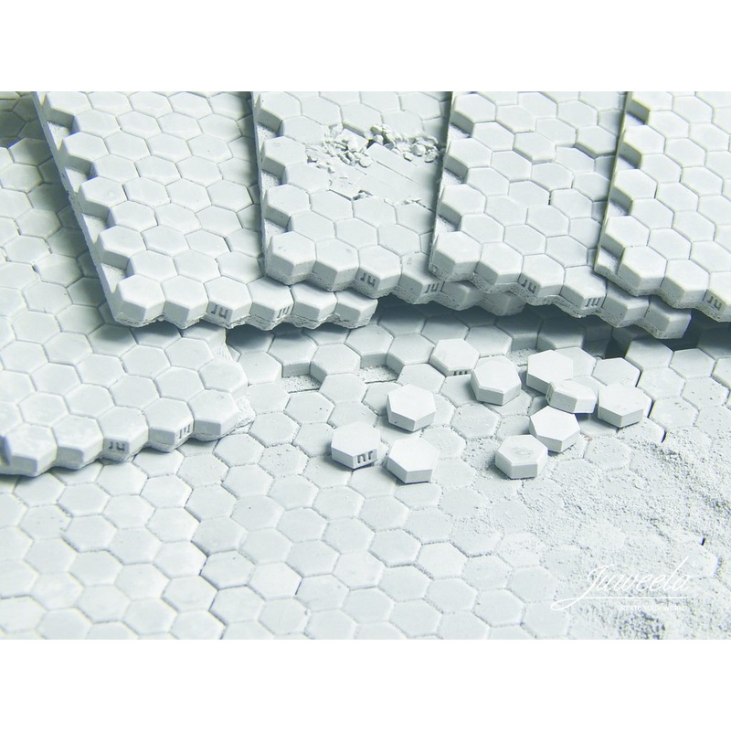 1/35 scale paver plates hexa 69x38mm w/ loose pavers, 12 pcs