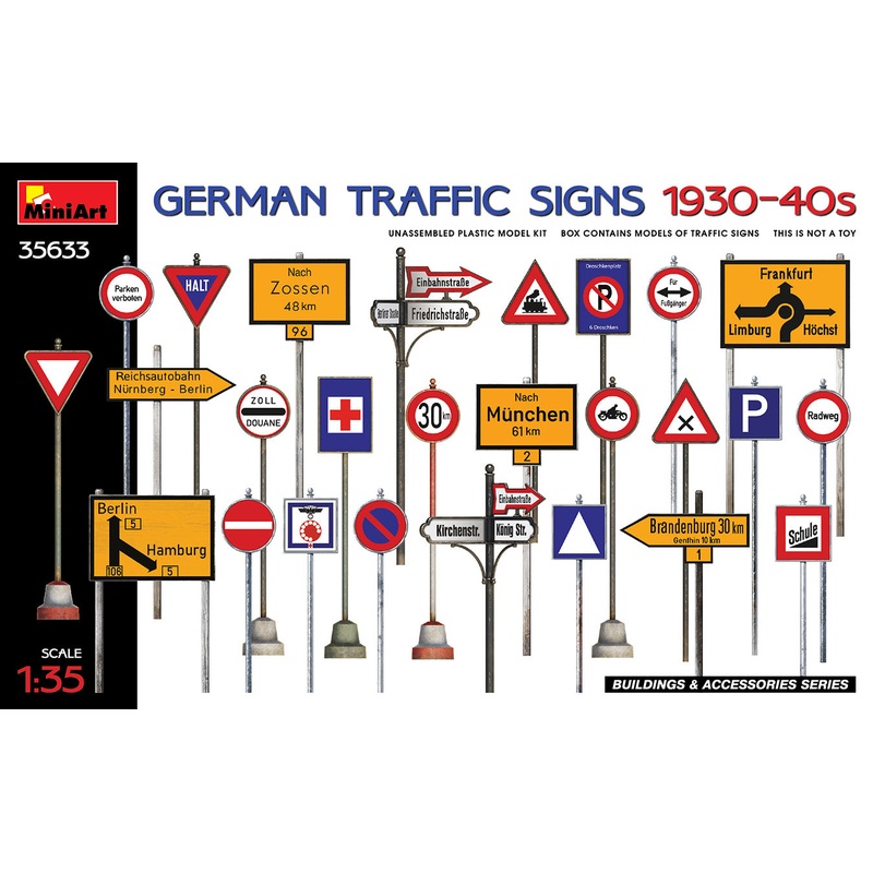 Miniart 1/35 scale GERMAN TRAFFIC SIGNS 1930-40s
