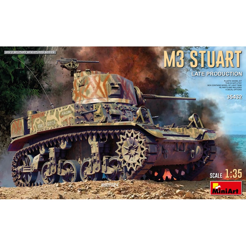 Miniart 1/35 WW2 M3 STUART LIGHT TANK. LATE PRODUCTION MODEL