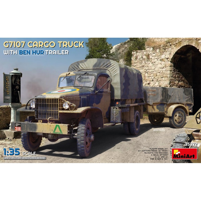 Miniart 1/35 WW2 US G7107 1,5T 4X4 CARGO TRUCK WITH TRAILER