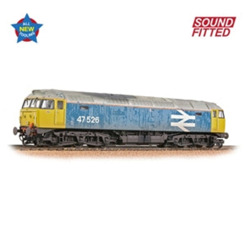 Bachmann 35-421SF Sound Fitted Class 47/4 47526 BR Blue (Large Logo) – Weathered