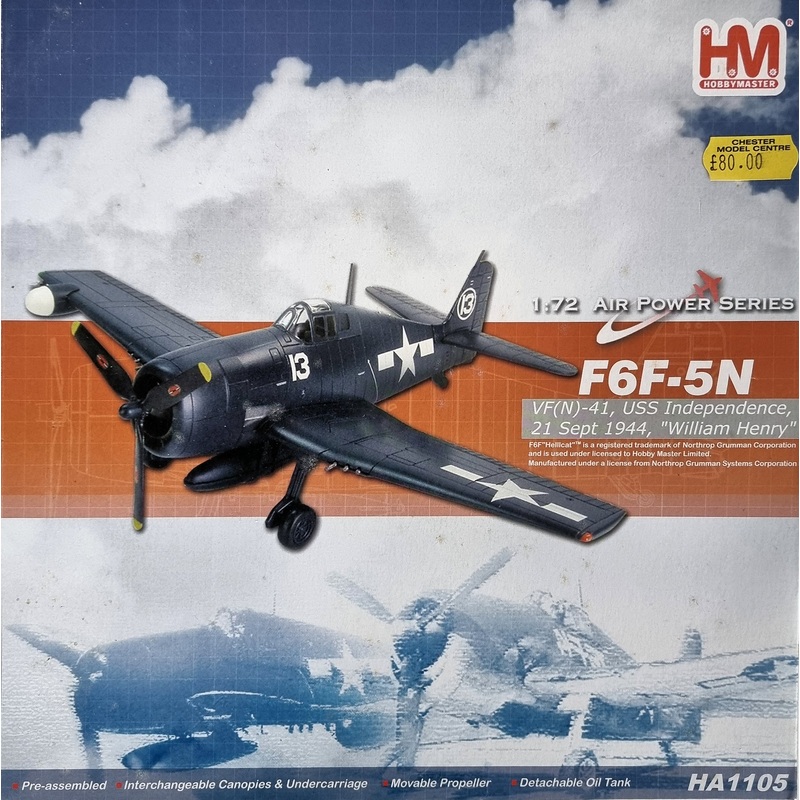 Hobbymaster HA1105 F6F-5N VF(N)-41, USS Independence, 21 Sept 1944 William Henry