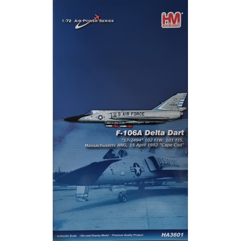 HobbyMaster HA3601 F-106A Delta Dart 57-2494 102 FIW, 101 FIS, Massachusettts ANG 15 April 1982 Cape Cod
