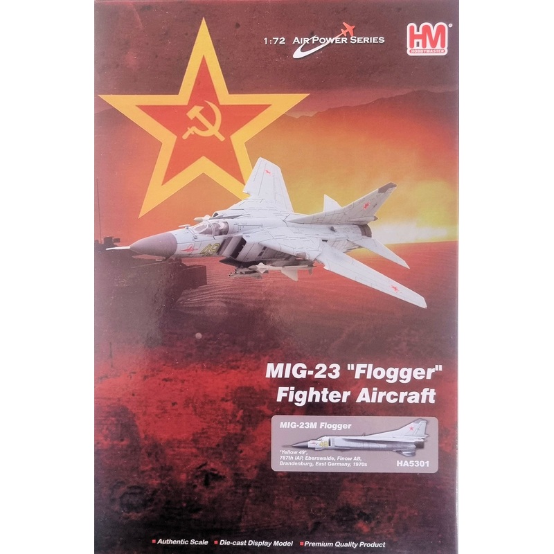Hobbymaster HA5301 MIG-23 Flogger Yellow 49, 787th IAP, Eberswalde, Finow AB, Brandenburg, East Germany 1970’s