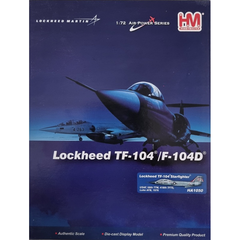SALE – Hobbymaster HA1050 Lockheed TF-104/F104D Lockheed TF-104 Starfighter USAF 58th TTW, 418th TFTS, Luke AFB 1976