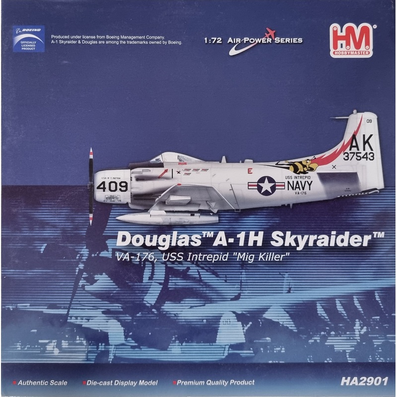SALE – HobbyMaster HA2901 Douglas A-1H Skyraider VA-176 USS Intrepid Mig Killer