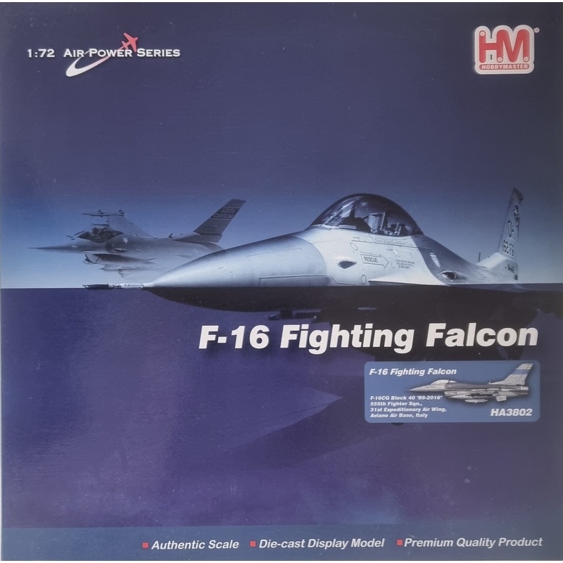 SALE – Hobbymaster HA3802 F-16 Fighting Falcon F16CG Block 40 89-2016 555th Fighter Sqn, 31st Expeditionary Air Wing, Aviano Air Base, Italy