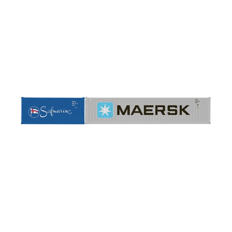 Hornby R60126 Safmarine & Maersk, Container Pack, 1 x 20′ and 1 x 40′ Containers – Era 11
