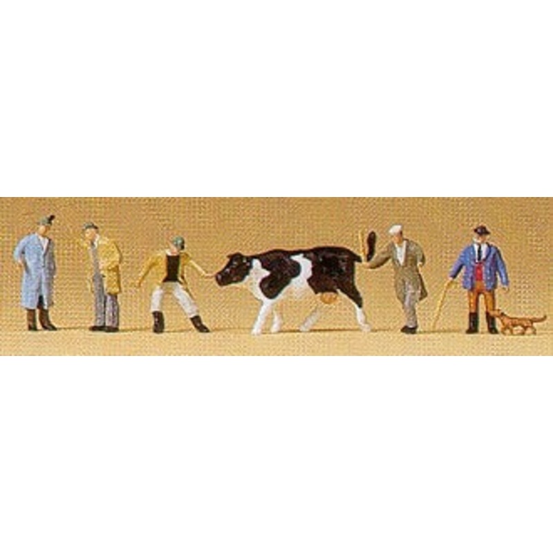 Cattle Market Traders (5 + Cow)