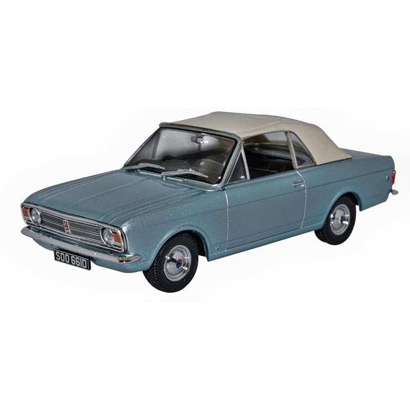 Ford Cortina MkII Crayford Convertible – Blue Mink Roof Down