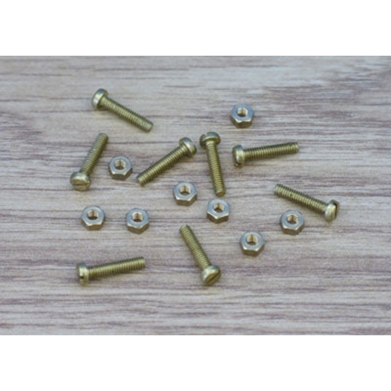 8x 10BA C/HEAD BRASS NUT/BOLTS